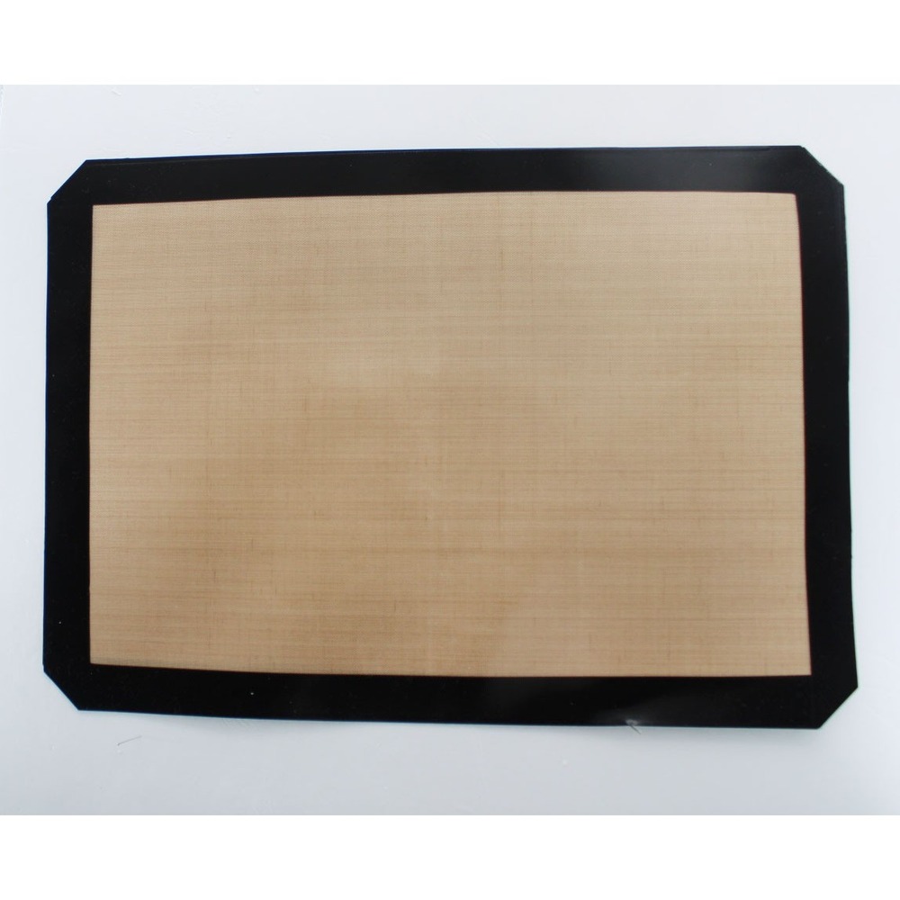 Non-Stickβ Silicone Baking Mat Reusable Fiberglass Liner Black Tan 11x16.5 Inch